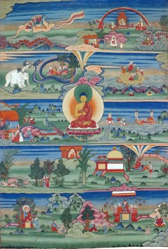  budismo Arte - Thangka Jataka Cuentos del budismo butanés